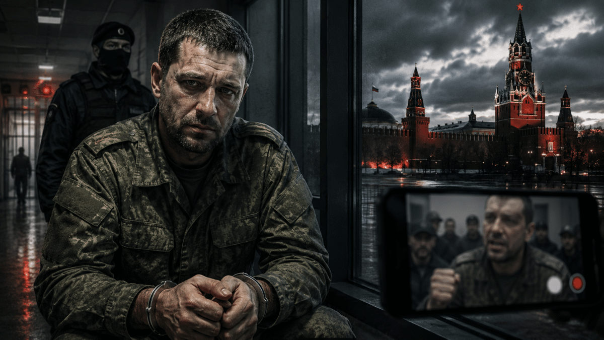 Un vétéran russe ayant combattu en Ukraine a été placé en détention administrative après une vidéo virale dans laquelle il demandait à parler à Poutine et évoquait une mutinerie de l’armée. Image générée par IA