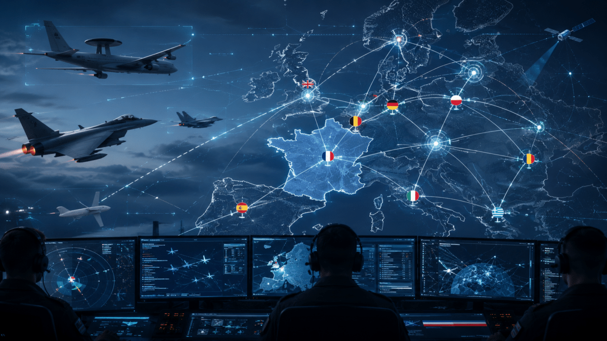 L’armée de l’Air et de l’Espace a testé en Pologne son système de commandement projetable afin de garantir son interopérabilité avec les réseaux de l’OTAN et de préparer les futures opérations multinationales. Image générée par IA