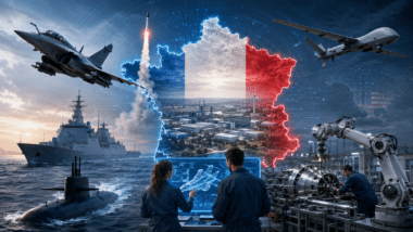 La France conserve une large autonomie dans l’Armement grâce à une industrie nationale puissante, mais doit accélérer dans les drones, le numérique et la production de masse. Image générée par IA
