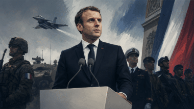 Dans son dernier discours aux Armées, Emmanuel Macron revendique le redressement du budget de la Défense et appelle l’Europe et les industriels à accélérer. Image générée par IA