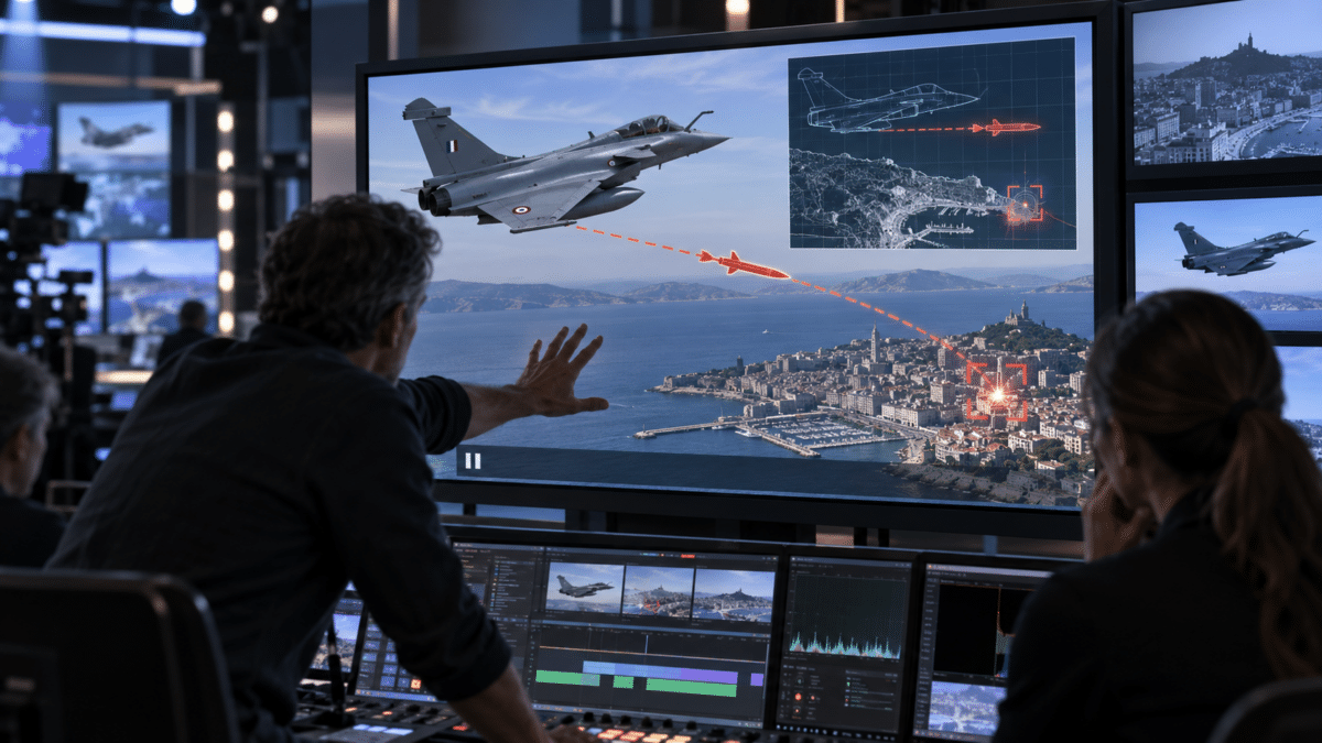 RMC Découverte a retiré un documentaire sur le Rafale après la diffusion d’une simulation utilisant une image réelle de Tel-Aviv. Une version corrigée est annoncée. ChatGPT